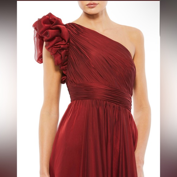 Mac Duggal 67878 Ruffle Sleeve One Shoulder Dress• sz 12 • NWT •$498 - Picture 4 of 5